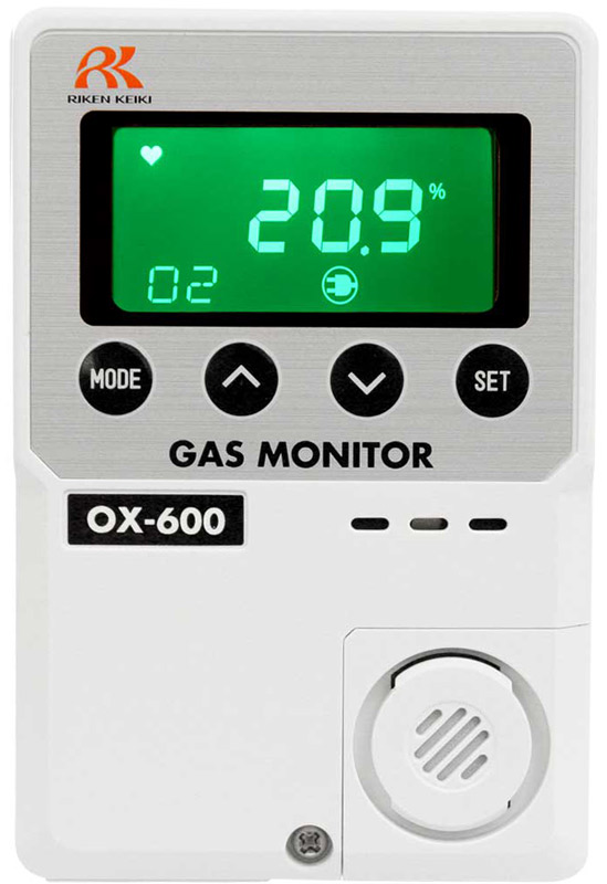 OX-600 Stand Alone Oxygen Monitor, 0-25%, battery operated (2 AA batteries) from RKI Instruments