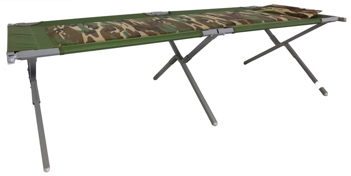 Steel Army Cot w Camo Pad and Pillow XT 3CAMO Blantex